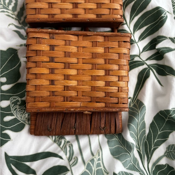 Woven Wall Basket Decor in Brown - Picture 2 of 3